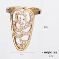 Rhinestone Fingernail Protective Zircon Nail Ring Charm Flower Butterfly Resizable Nail Ring Adjustable Opening Rings For Women.