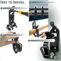 6 Pcs Garage Rack Metal Rubber Clamp Mounting Brackets, Durable Holder Clamp Mount Kit (Black).