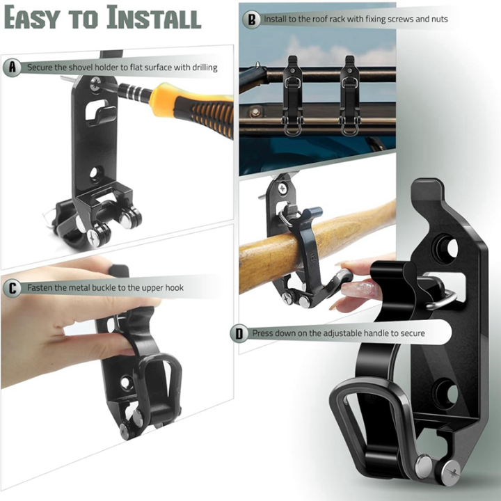 6%20Pcs%20Garage%20Rack%20Metal%20Rubber%20Clamp%20Mounting%20Brackets,%20Durable%20Holder%20Clamp%20Mount%20Kit%20(Black)%20-%20Image%205