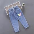 Kids Baby Girls Casual Clothes Jeans Pink Bow Trousers Toddler Infant Denim Clothing Pants Children Bottoms 1 2 3 4 5 6 Years. 