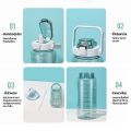 Ready Stock 2000ml Water Bottle Tumbler with straw & reminder time High capacity 2 Liter 2L Gym Outdoor Sport kettle. 