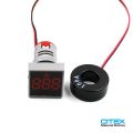 Ammeter 22.5mm Square Panel LED Digital Ampere Meter Current Meter Indicator Light With CT, 0-100A, Five available color - Kings Trading.