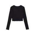 Long Sleeve Crop Top For Women - Blouse.