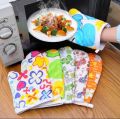 Baking Essential Cotton Padded Heat Proof Microwave Baking Oven Mitt Gloves Kitchen for Cooking, Non Slip, Set of 2 (30cm Long) Baking Items, Random Patterns.