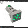 Digital AC Volt Meter AC 60-500V LED Digital Display 22mm Square Panel Voltmeter With Indicator Light.. 
