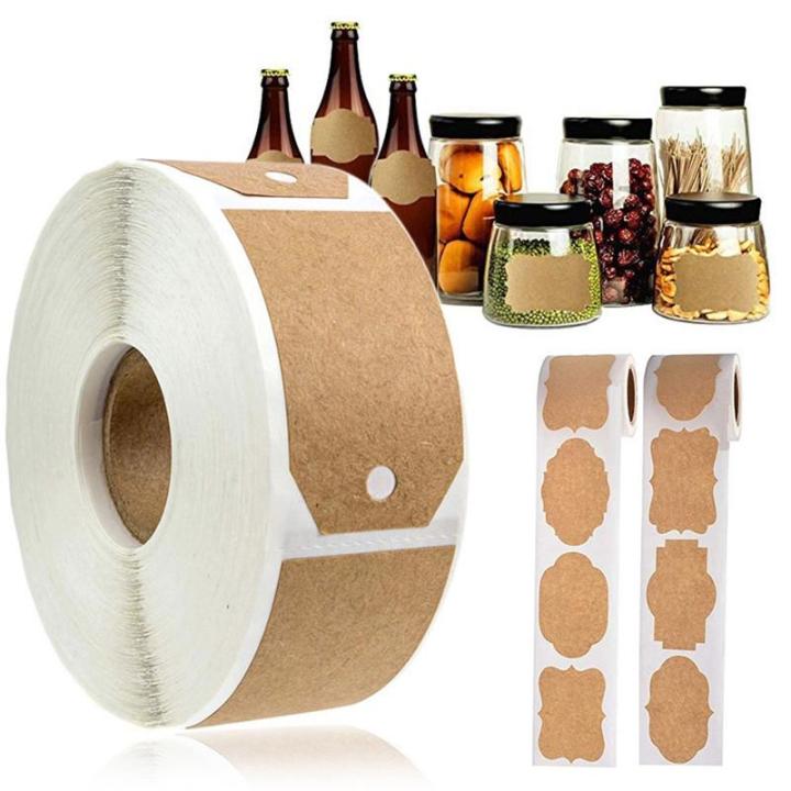 300Pcs/Roll Vintage Blank Paper Sealing Sticker DIY Kitchen Classification Baking Packaging Self-adhesive Paper Label Gift Tags