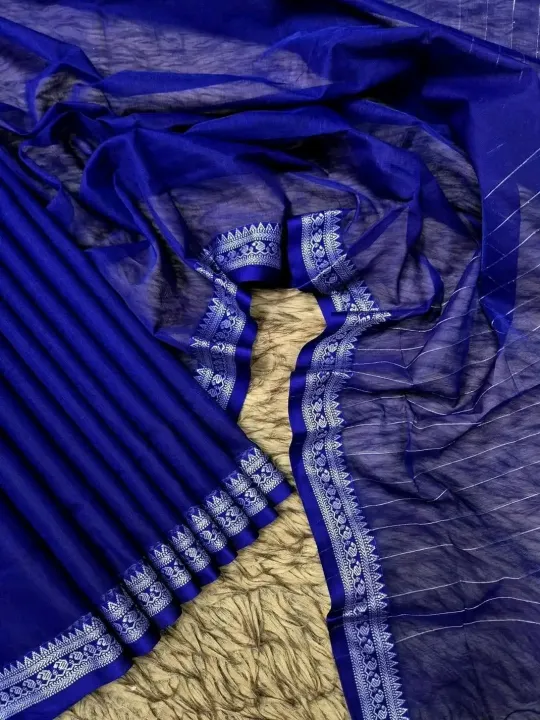 Fashionable%20Tangail%20Tat%20HalfSilk%20Arong%20Saree%20for%20Women%20-%20Image%203