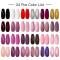 60/40/20Pcs Gel Nail Polish Set Vernis Semi Permanent UV Gel Varnish for Manicure Set Soak Off Nail Kit Base Top Coat Kits. 