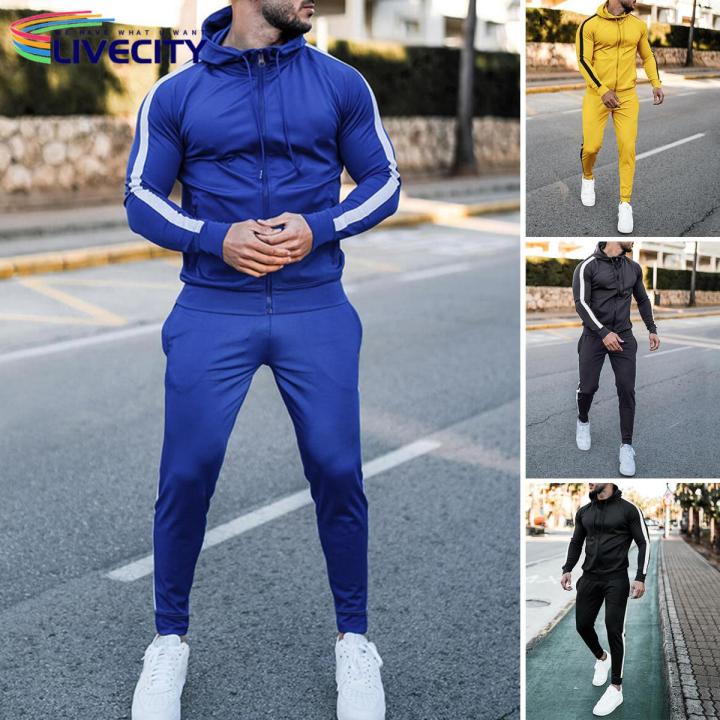 Mens slim tracksuit sale