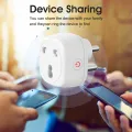 SMATRUL - Universal Tuya Wifi Smart Socket - 3 Pin 16A Plug - With Power Monitor - Voice Timing - for Google Home Alexa. 