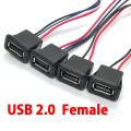 1pc 2/4 Wire USB 2.0 Female Power Jack 2Pin 4Pin Charging Port Connector with PH2.0 Cable Electric Terminals USB Charger Socket.
