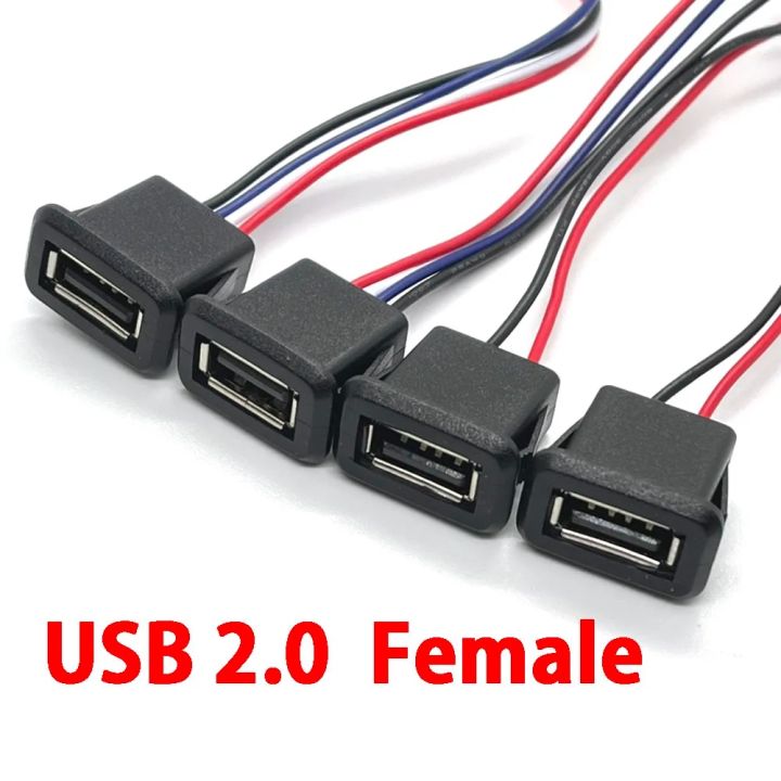 1pc%202/4%20Wire%20USB%202.0%20Female%20Power%20Jack%202Pin%204Pin%20Charging%20Port%20Connector%20with%20PH2.0%20Cable%20Electric%20Terminals%20USB%20Charger%20Socket%20-%20Image%204
