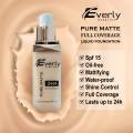 Everly Beauties Pure Matte Full Coverage Liquid Foundation with SPF 15+. 