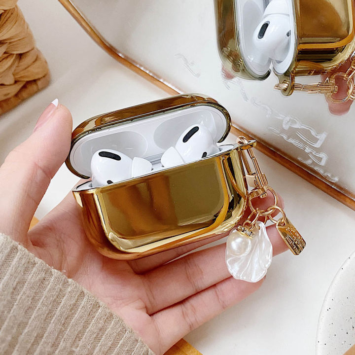 Electroplated%20Gold%20Earphone%20Case%20for%20Apple%20AirPods%201%202%20Pro%203%20AirPod%20Case%20Cute%20Plating%20Pearl%20Ornaments%20Keyring%20Soft%20Cover%20funda%20-%20Image%207