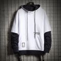 Patchwork Hoodie Men High Street Harajuku Hooded Sweatshirts Mens Letter Print Hoodies Streetwear Hop Pullover Hoodie.