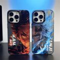 Japan Anime Demon Slayer Case For IPhone 11 12 13 14 15 Pro Max Luxury Anime Cartoon Kimetsu No Yaiba Plating Back Cover Coque. 