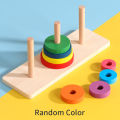 Baby Wooden Toys Rainbow Stacking Ring Tower Blocks Puzzle Toys Montessori Educational Color Shape Geometric Game Toys for Kids KankongAgu.