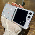 Flower Pattern Folding Clear Case For Samsung Galaxy Z Flip 6 5 4 Floral Transparent Hard Cover For Samsung Z Flip5 Flip4 Flip3. 