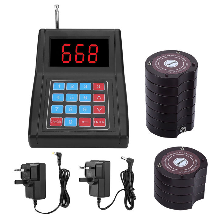 DC3.7V%20300mAh%2010%E2%80%91Receiver%20Pager%20Waiter%20Calling%20Wireless%20Paging%20Queue%20System%20Black%20100%E2%80%91240V%20UK%20-%20Image%202