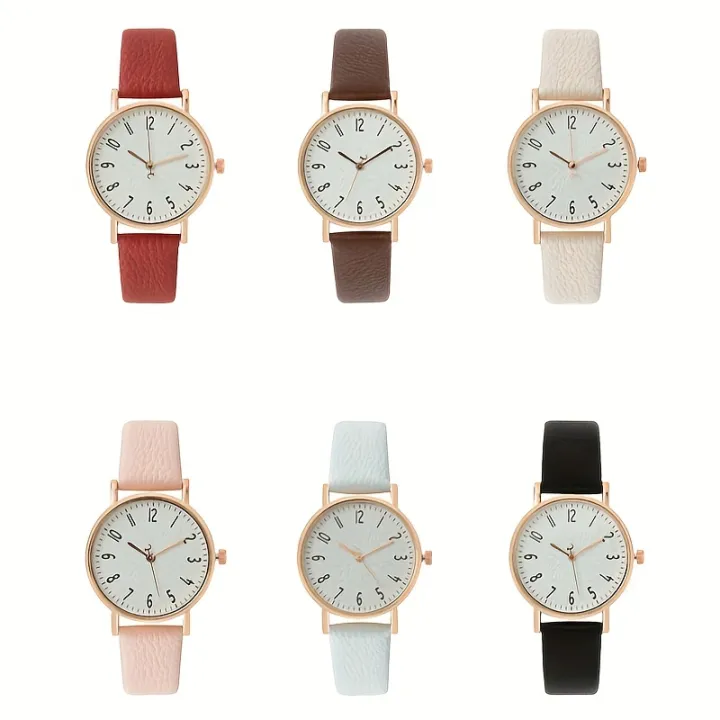 Women's%20Watch%20Casual%20Round%20Pointer%20Quartz%20Watch%20Textured%20Dial%20Analog%20PU%20Leather%20Wrist%20Watch%20-%20Image%203
