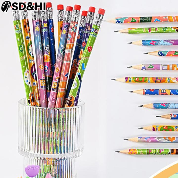 12pcs/lot%20HB%20Wooden%20Pencil%20Lapices%20With%20Eraser%20For%20Student%20Children%20Drawing%20Writing%20Lapiz%20For%20School%20Stationery%20Writing%20Supplies%20-%20Image%202