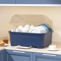 Fully Enclosed Tableware Storage Box Kitchen Dish Rack Cupboard Storage Dish Container Dish Rack Draining Basket Storage Box. 