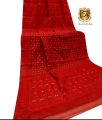 Red colour matching jamdani saree/tangaile saree for women.