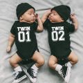 Twin Clothes Twins Matching Baby Bodysuit Cotton Boys Girls Onesies Newborn Baby Body Romper Summer Twins Outfits Gift for Twins. 