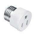 1pcs E27 to EU US Converter Lamp Socket Screw LED Bulb Lighting E27 European America Plug Socket Light Holder White.