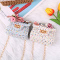 Cute Cotton Linen Small Square Mini Handbag Sling body Bag For Kid Girls MJD. 