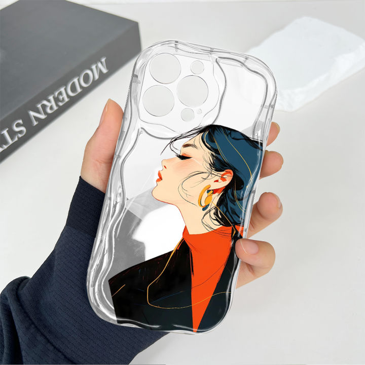 Jizetin%20for%20Redmi%2013%20Xiaomi%20Poco%20M6%204G%20Back%20Cover%20Fashion%20Queen%20Cream%20Wavy%20Edge%20Soft%20Silicone%20Phone%20Case%20-%20Image%204