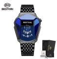 2021 BESTWIN Luxury Brand Sport Military Watch Men Gold Stainless Steel Quartz Waterproof Wrist Watches Clock Relogio Masculino.