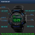 HONHX Student Sports Watch Men LED Digital Display Date Step Counter Outdoor Sports Waterproof Electronic Leisure Watches.