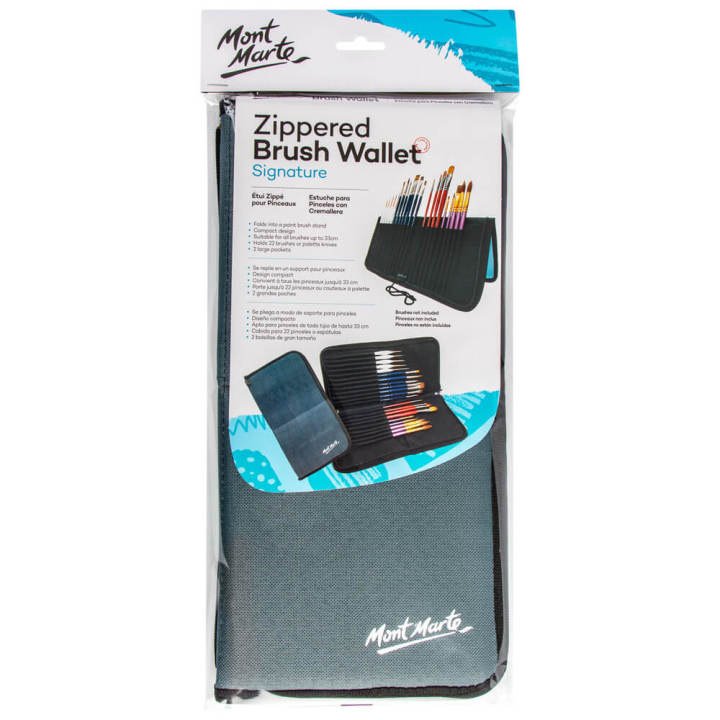 Mont Marte Zippered Brush Wallet With 22 slots