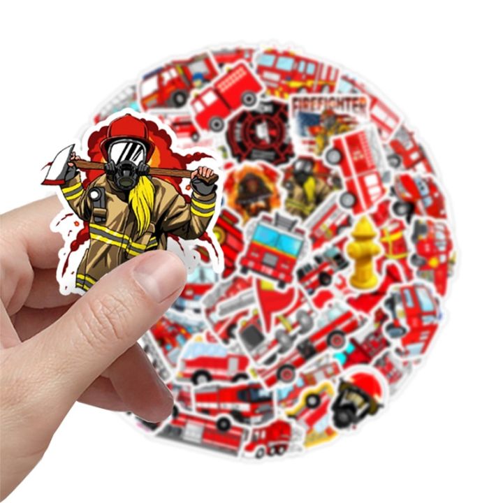50%20Pcs/Set%20Fire%20Truck%20Graffiti%20Sticker%20for%20Kids%20Notebook%20Hand%20Account%20Pencil%20Case%20Decoration%20Waterproof%20Label%20Stickers%20-%20Image%202