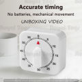 60 Minute Square Mechanical Multi Purpose Timer- white.