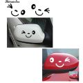❂↬1 Pair Lovely Smiling Face Car Rearview Mirror Sticker Reflective Decal Decor. 