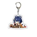 Genshin Impact Anime Hutao Diluc Qiqi Venti Zhongli Qiqi Razor Xiao Klee Paimon Keqing Fischl Hutao Childe Xiangling Keychain. 