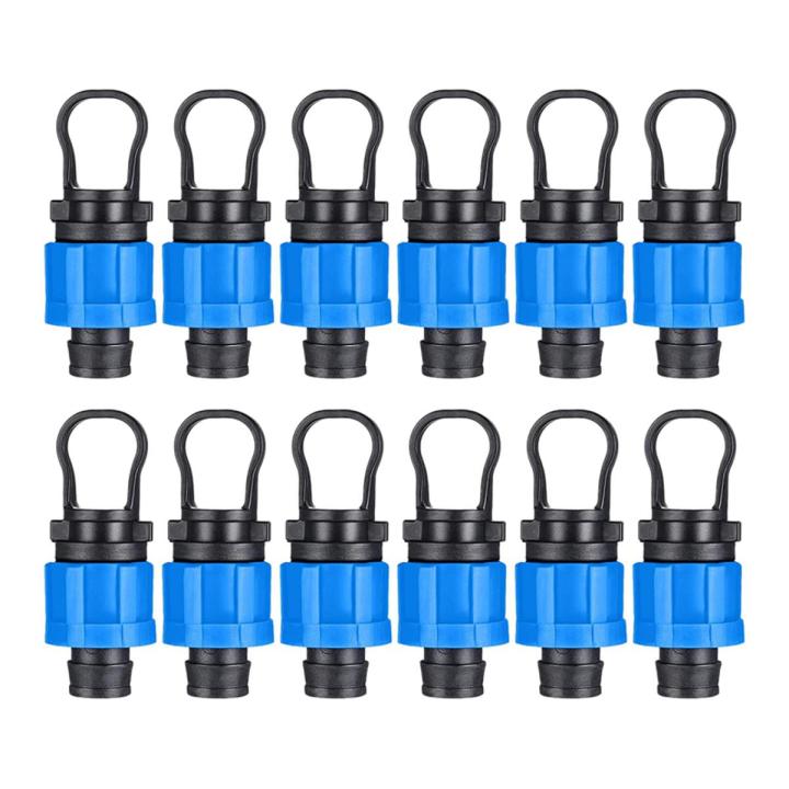 JAERBEE 12 Pcs Drip Irrigation Tubing End Cap Plug 1/2 Inch Universal End Cap Fitting, Compatible with 16-17mm Drip Tape Tubing