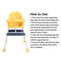 Baby High Chair Ergonomic Height Adjustable Baby Highchair for Dining Table. 