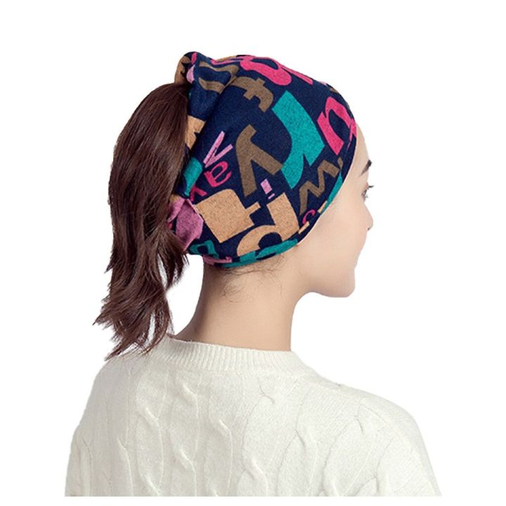 Fashion Autumn Winter Balaclavas Women Cold-proof Warm Variety Head Scarf Cap Protect Neck Unisex Multi-functional Hat Turban