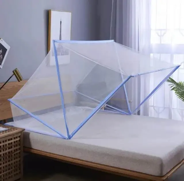 Single%20bed%203/6%20feet%20mosquito%20net%20folding%20mosari%20china%20made%20Blue%20color%20-%20Image%204