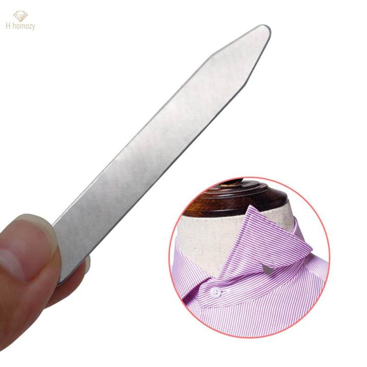 6Pcs Collar Stays Exquisite Wrinkle Metal for Uniform Engagement Daily 50mmx10mmx0.8mm