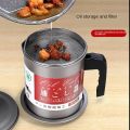 1.4L Multifunction Leakproof Can Grease Container Kitchen Tool Kettle Cooking Separator Frying Pot with Strainer Oil Storage.