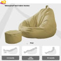 Without bean (Cover + Footrest) Premium Quality Best Selling Soft Waterproof Bean Bag Lazy Chair Convertible Floor Single Sofa t.