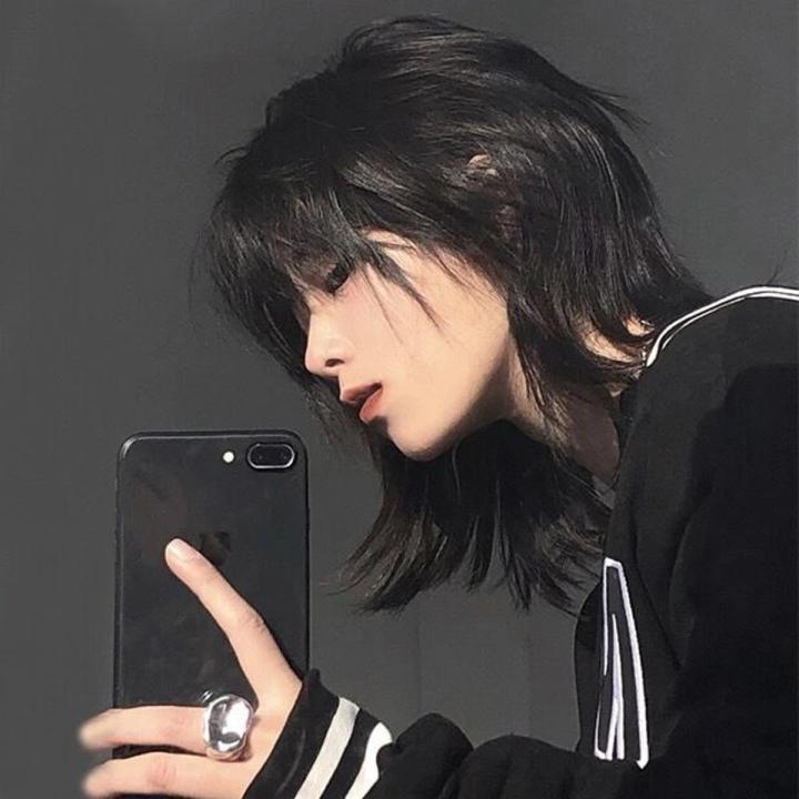 Wolf Tail Anchovy Head Wig Full-Head Wig Korean Style Japanese Style Student Unisex Fluffy Lifelike Natural Handsome Short Hair