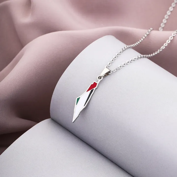 Wholesaler%20Palestine%20map%20flag%20pendant%20chain%20necklaces%20mens%20Palestine%20necklace%20-%20Image%205