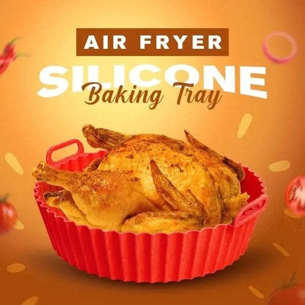 🔥Air Fryer Silicone Baking Tray Red color