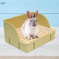Rabbit for Cage Small Animals Litter Tray Durable Corner Toilet Box for green pp mesh. 