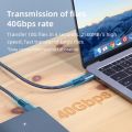 Thunderbolt 4 USB4.0 ELbow Display Cable 40Gbps Type C to C Cable PD240W Blazing-Fast Charging Cable 8K@60Hz for MacBook iPad.